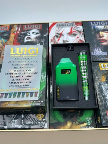 luigi 2g disposable with prerolls crocodile skin box