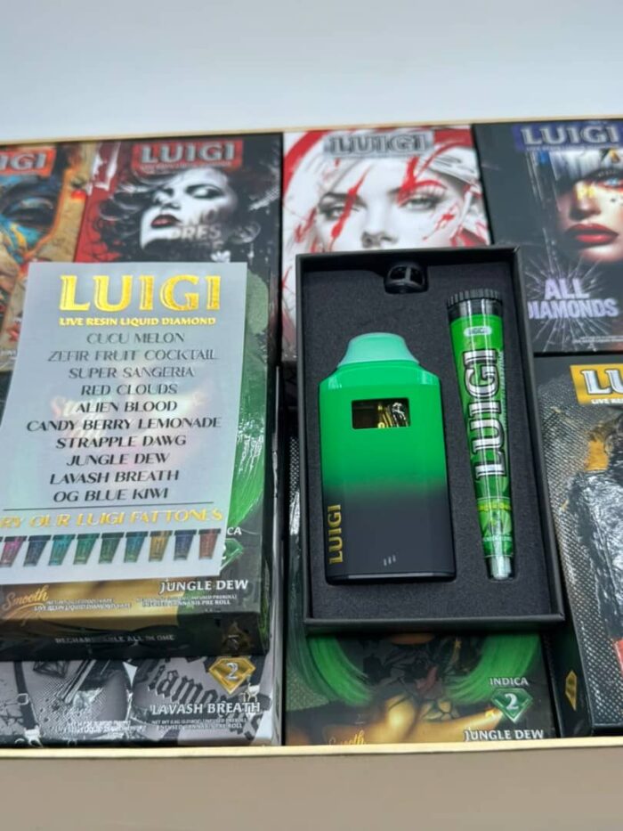 luigi 2g disposable with prerolls crocodile skin box